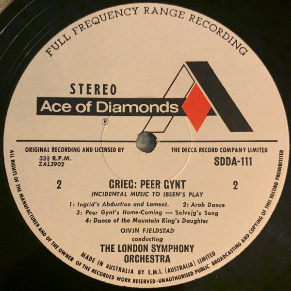 Edvard Grieg, Øivin Fjeldstad, London Symphony Orchestra : Peer Gynt Music (LP, Album)