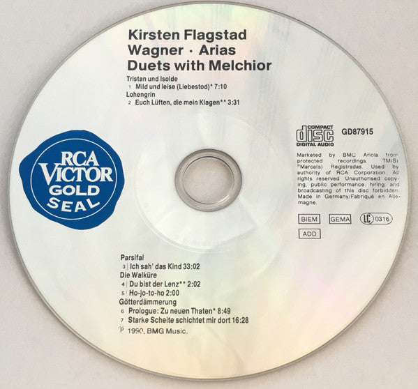 Kirsten Flagstad : Wagner* Arias • Duets With Melchior* : Kirsten Flagstad: Wagner: Arias • Duets With Melchior (CD, Comp, RE)