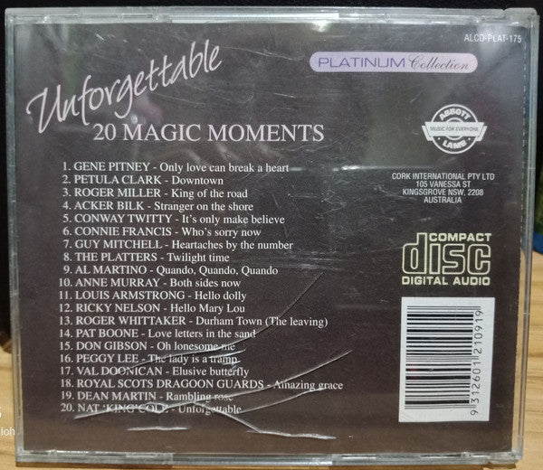 Various : Unforgettable 20 Magic Moments (CD, Comp)