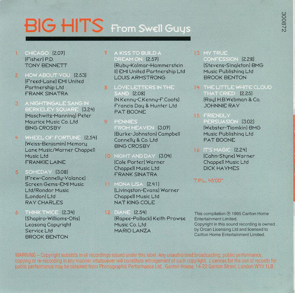 Various : Big Hits From Swell Guys (CD, Comp)