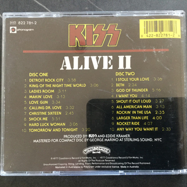 Kiss : Alive II (2xCD, Album, RE)