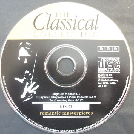 Franz Liszt : Romantic Masterpieces (CD, Comp)