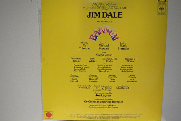 Jim Dale : Barnum (The New Musical) (LP, Album, Gat)