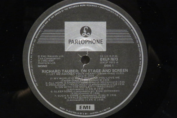 Richard Tauber : On Stage And Screen (LP, Comp, Mono)