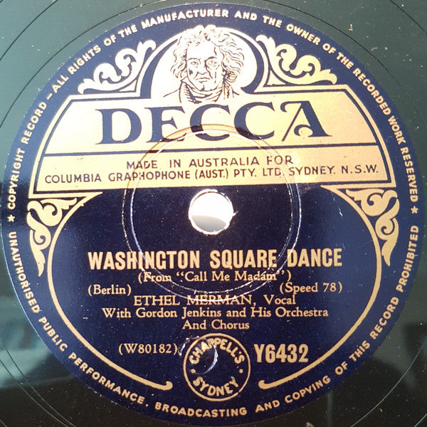 Ethel Merman, Dick Haymes / Ethel Merman With  Gordon Jenkins and his Orchestra and Chorus : You're Just In Love / Washington Square Dance (Shellac, 10")