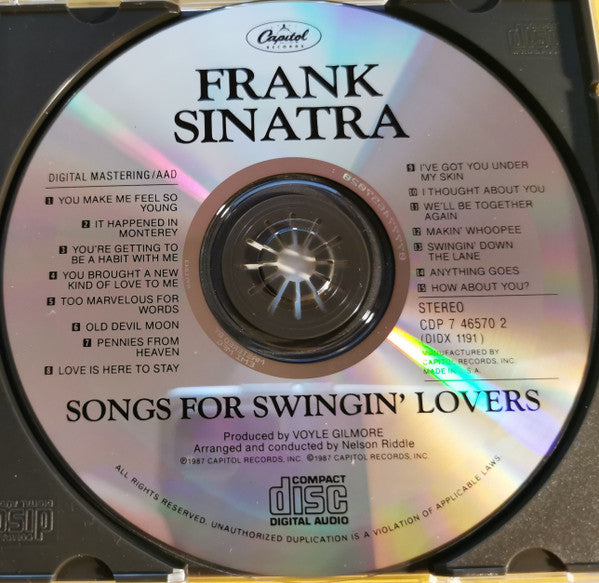 Frank Sinatra : Songs For Swingin' Lovers! (CD, Album, RE, RM)