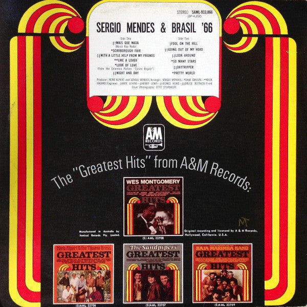 Sérgio Mendes & Brasil '66 : Greatest Hits (LP, Comp)