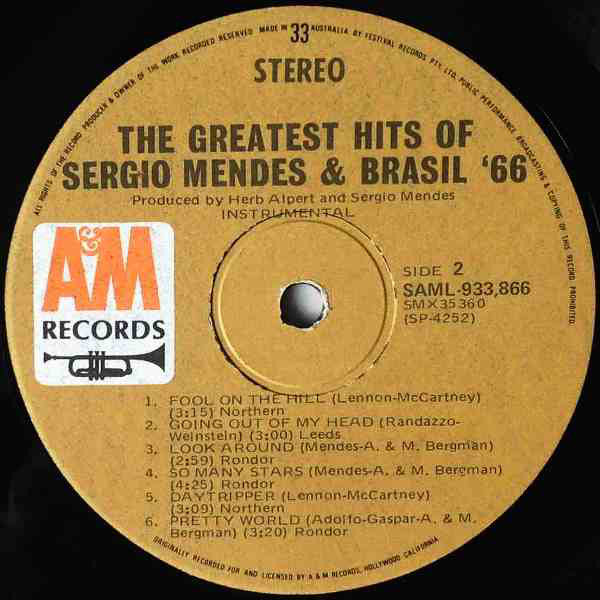 Sérgio Mendes & Brasil '66 : Greatest Hits (LP, Comp)