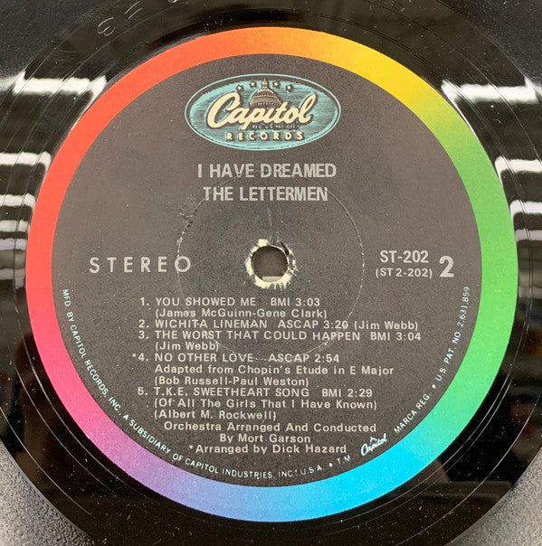 The Lettermen : I Have Dreamed (LP, Album, Jac)