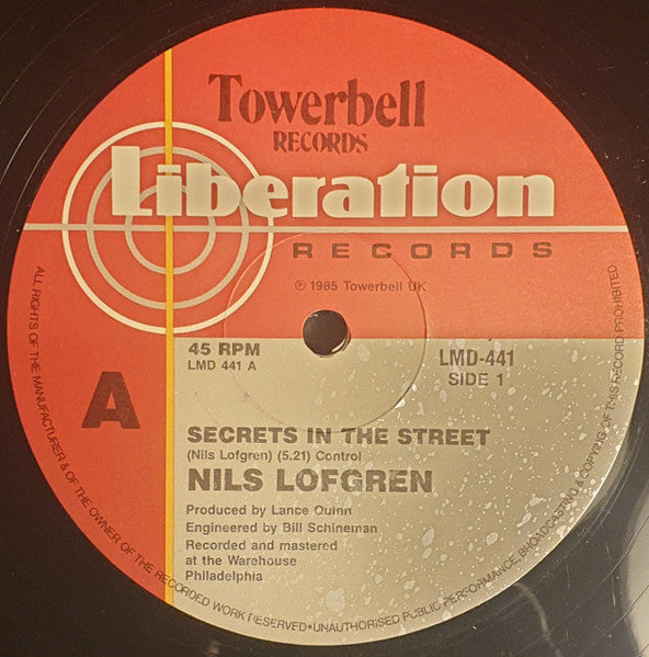 Nils Lofgren : Secrets In The Street (12", Single)
