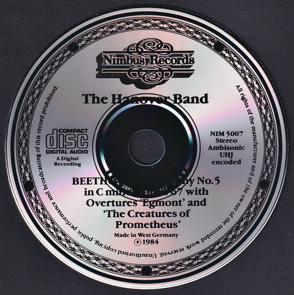 The Hanover Band*, Beethoven* : Symphony No. 5, Overtures 'Egmont' And 'The Creatures Of Prometheus' (CD, Album, Amb)