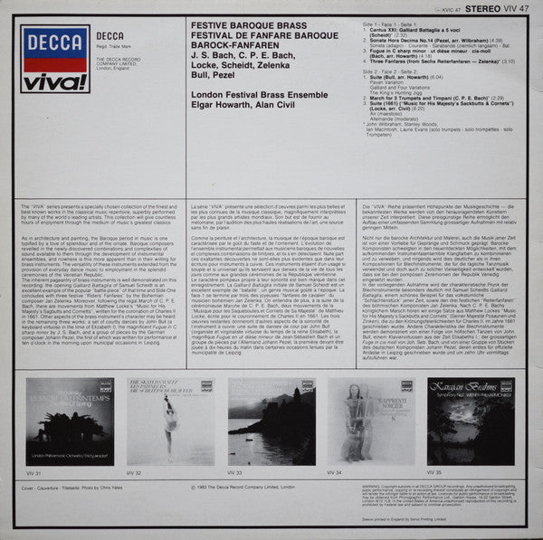 London Festival Brass Ensemble : Festive Baroque Brass (LP, RE)