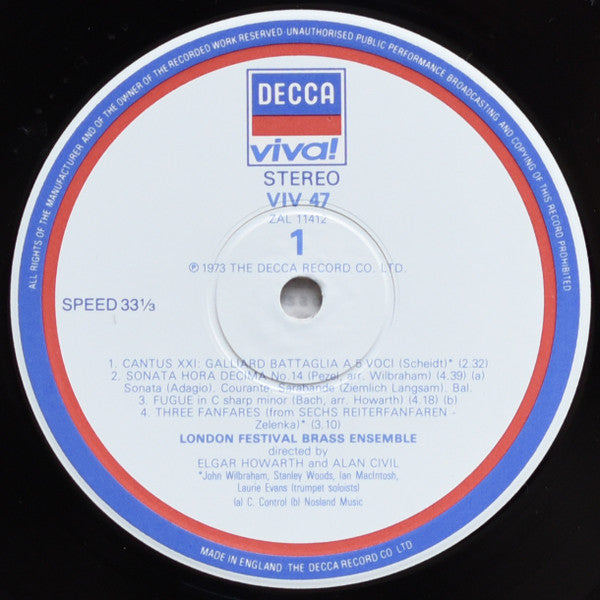 London Festival Brass Ensemble : Festive Baroque Brass (LP, RE)