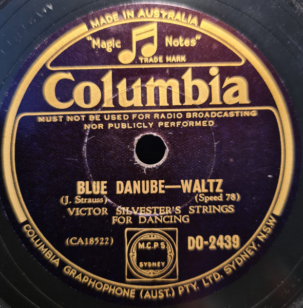 Victor Silvester's Strings For Dancing : Blue Danube / The Count Of Luxembourg (Shellac, 10")