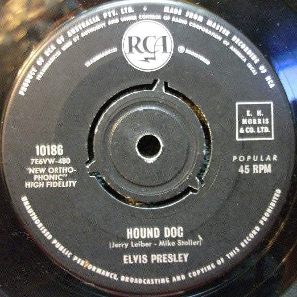 Elvis Presley : Hound Dog / Don't Be Cruel (7", Single, Mono, RE, S/Edition)
