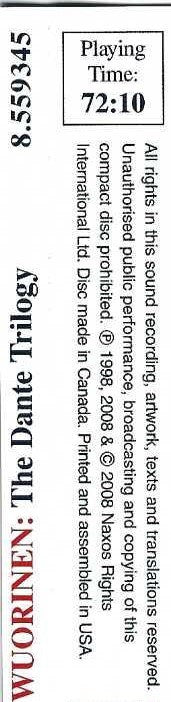 Charles Wuorinen, The Group For Contemporary Music : The Dante Trilogy (Chamber Version) / The Mission Of Virgil / The Great Procession / The River Of Light (CD, Comp)