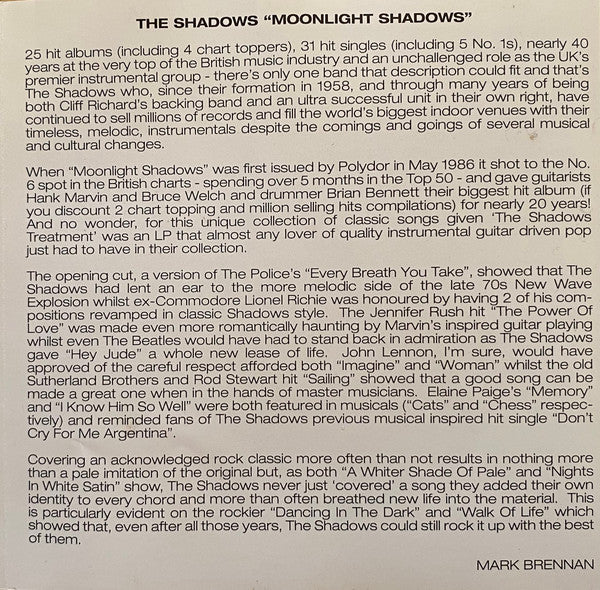The Shadows : Moonlight Shadows (CD, Album, Comp, RE)