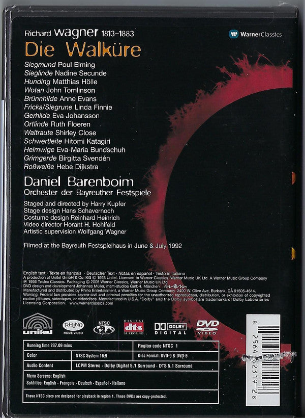 Wagner*, Bayreuther Festspiele*, Barenboim*, Kupfer* : Die Walküre (2xDVD-V, RM, NTSC, 5.1)