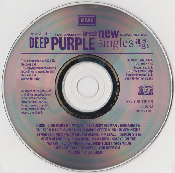 Deep Purple : Singles A's & B's (CD, Comp, RE)