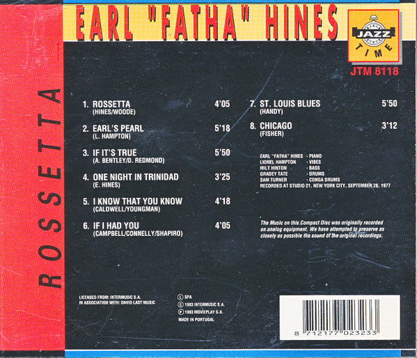 Earl "Fatha" Hines* : Rossetta (CD)