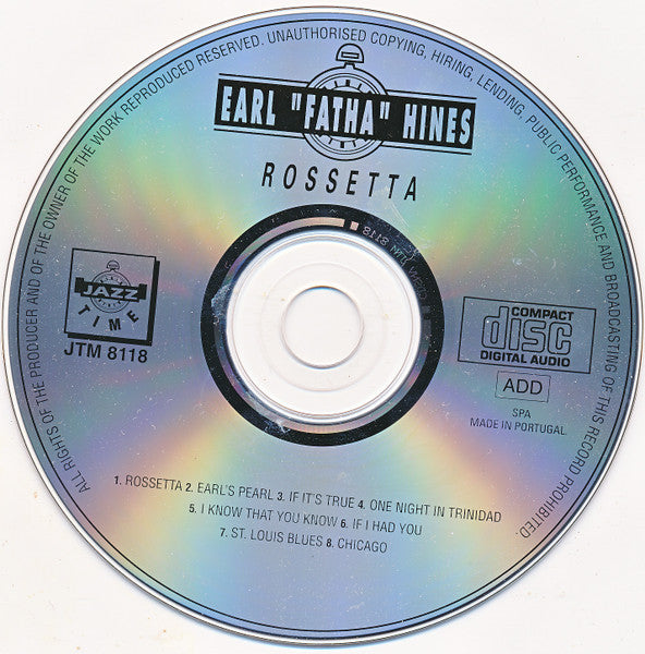Earl "Fatha" Hines* : Rossetta (CD)
