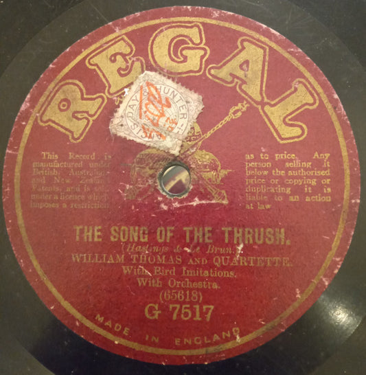 Fred Douglas  /  William Thomas (3) : The Penny Whistler / The Song Of The Thrush (Shellac, 10")