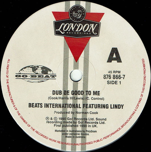 Beats International : Dub Be Good To Me (7", Single)