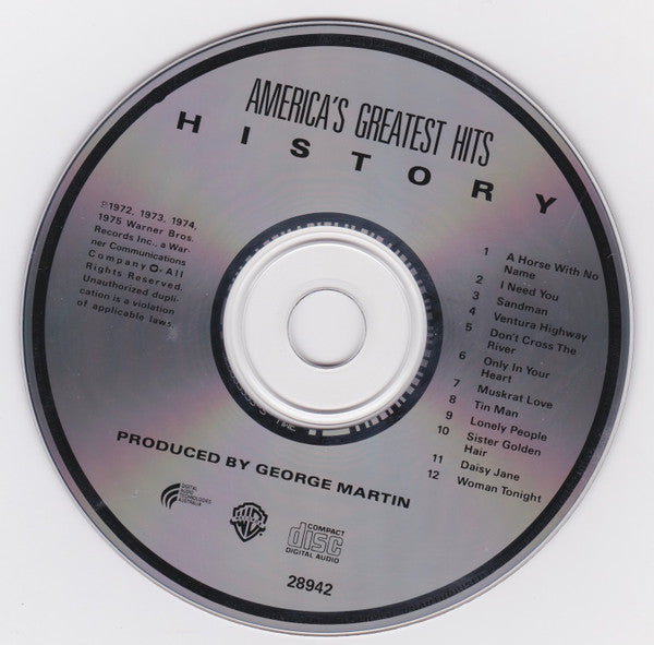 America (2) : History • America's Greatest Hits (CD, Comp, RE)