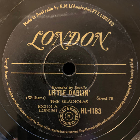 The Gladiolas : Little Darlin' (Shellac, 10")