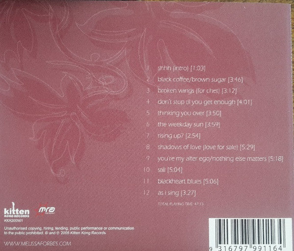 Melissa Forbes : No More Mondays (CD, Album)