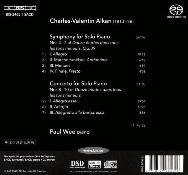 Charles-Valentin Alkan, Paul Wee : Symphony For Solo Piano • Concerto For Solo Piano (SACD, Hybrid, Multichannel, Album)