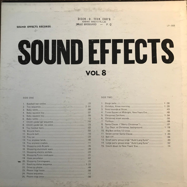 No Artist : Sound Effects Vol. 8 (LP)