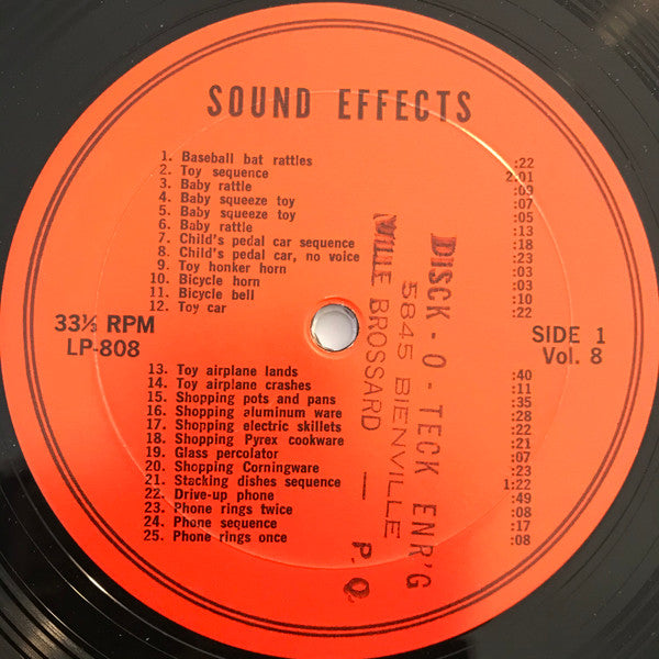 No Artist : Sound Effects Vol. 8 (LP)