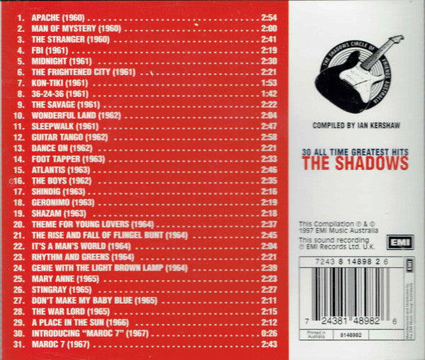 The Shadows : 30 All Time Greatest Hits (CD, Comp)