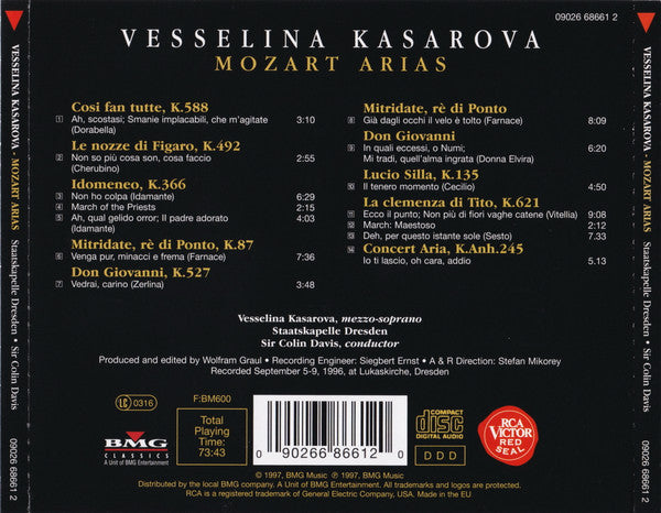 Vesselina Kasarova, Sir Colin Davis, Staatskapelle Dresden : Mozart Arias (CD, Album)