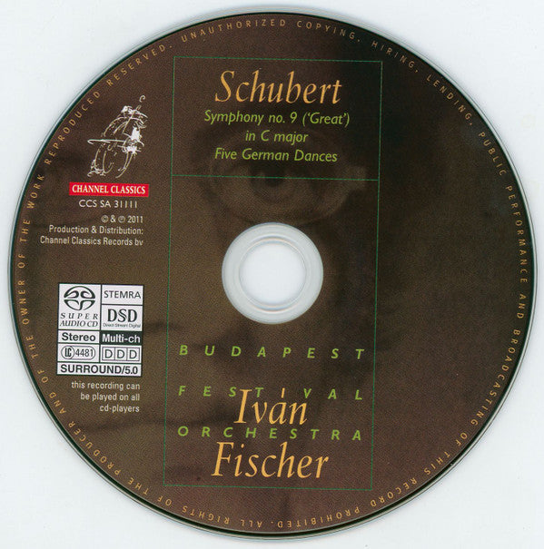 Schubert*, Budapest Festival Orchestra, Ivan Fischer : Symphony No. 9 (‘Great’) In C Major, Five German Dances (SACD, Hybrid, Multichannel)