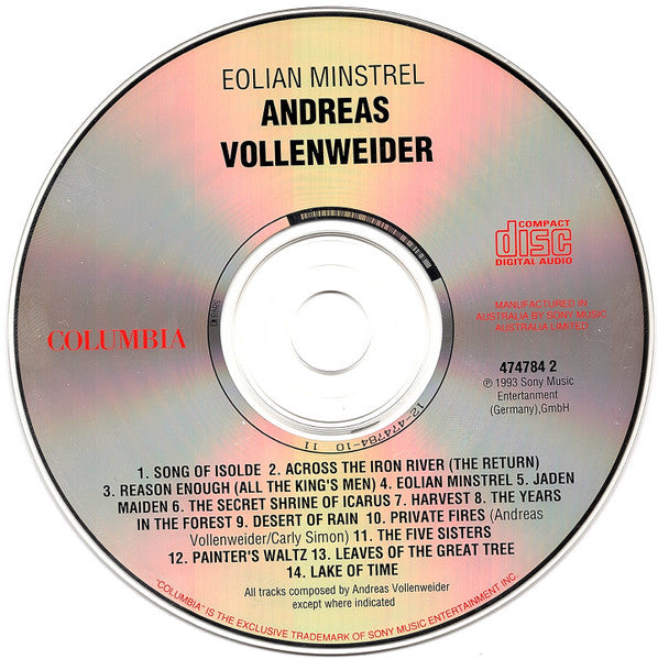 Andreas Vollenweider : Eolian Minstrel (CD, Album)