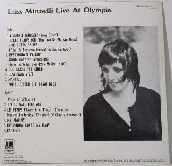 Liza Minnelli : Live At Olympia (LP, Album)