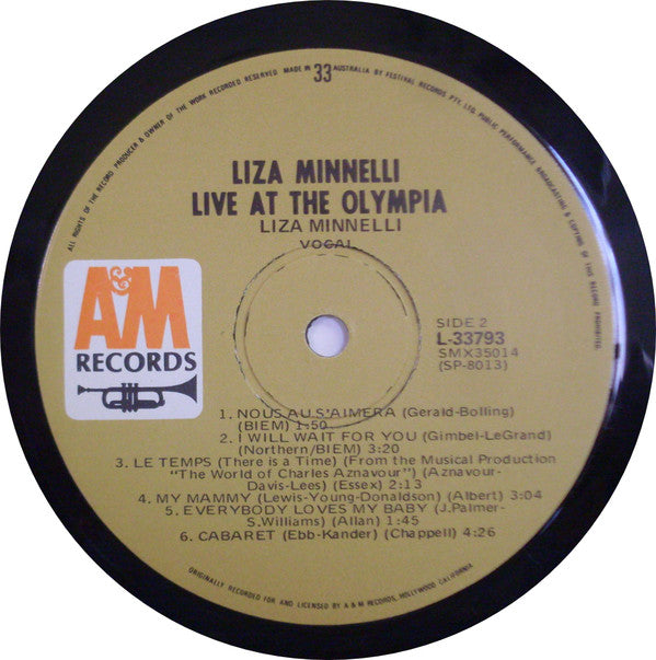 Liza Minnelli : Live At Olympia (LP, Album)