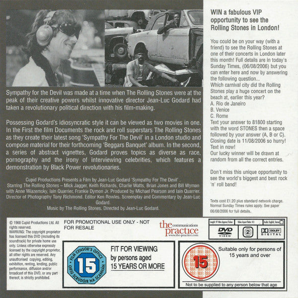 Jean-Luc Godard, The Rolling Stones : Sympathy For The Devil (DVD-V, Promo, PAL, Reg)