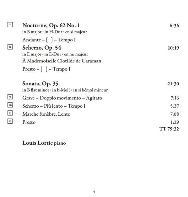 Frédéric Chopin, Louis Lortie : Louis Lortie Plays Chopin Volume 1: Nocturnes, Scherzos, Sonata in B Flat Minor (CD, Album)
