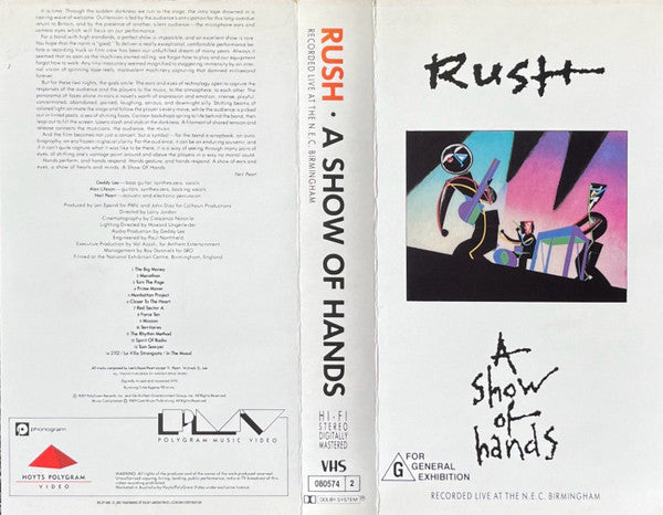 Rush : A Show Of Hands (VHS, PAL)