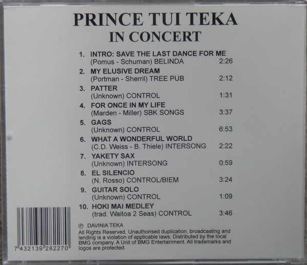 Prince Tui Teka : In Concert (CD, Comp, RE)