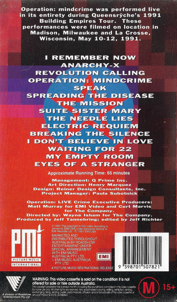 Queensrÿche : Operation: Live crime (VHS, PAL)
