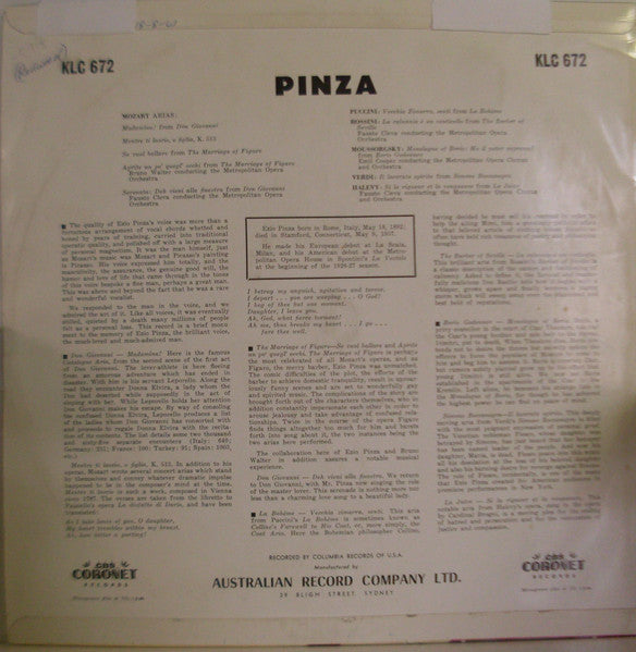 Ezio Pinza : Pinza (LP)