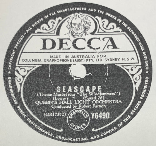Queen's Hall Light Orchestra* : Seascape / Champagne March (Shellac, 10")