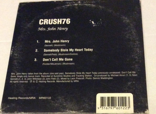 Crush76 : Mrs. John Henry (CD, Single)
