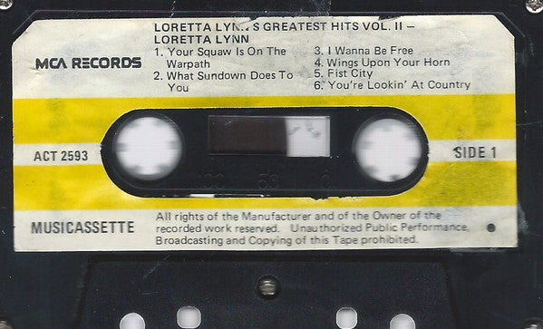 Loretta Lynn : Loretta Lynn's Greatest Hits Vol. II (Cass, Comp)