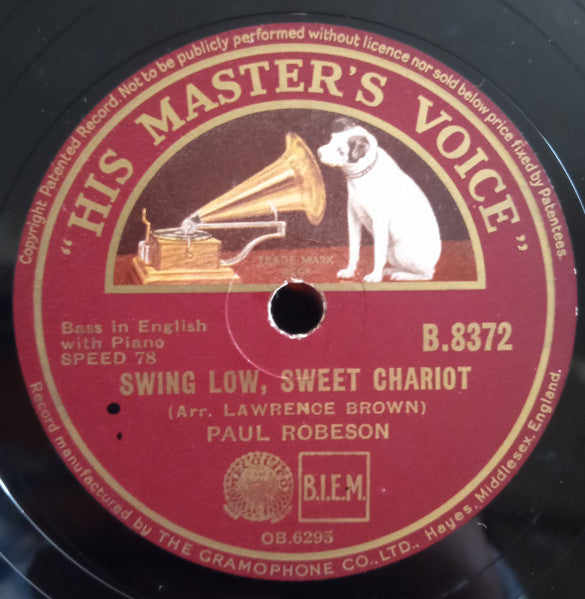 Paul Robeson : Swing Low, Sweet Chariot / On Ma Journey (Shellac, 10")
