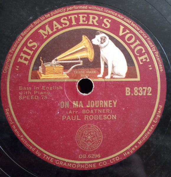 Paul Robeson : Swing Low, Sweet Chariot / On Ma Journey (Shellac, 10")